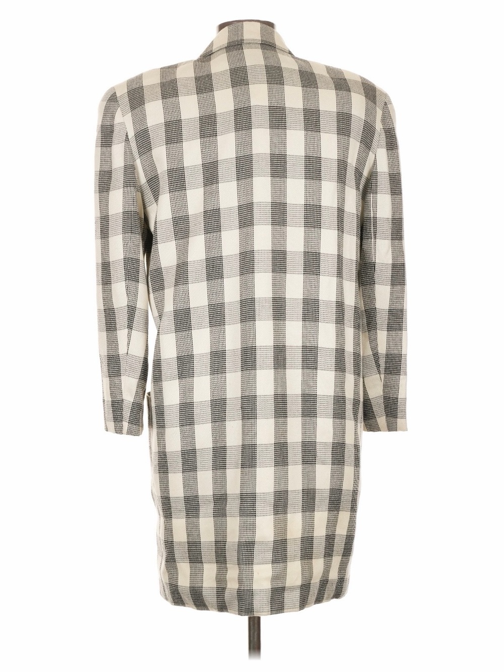 Christian Dior Suit Vintage Coat Checked Longline Women's Black & White Size 10 - Picture 2 of 6